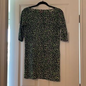 Lily Pulitzer Green & White Cheetah Dress XS
